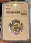 1945 NGC MS 64 Washington Quarter