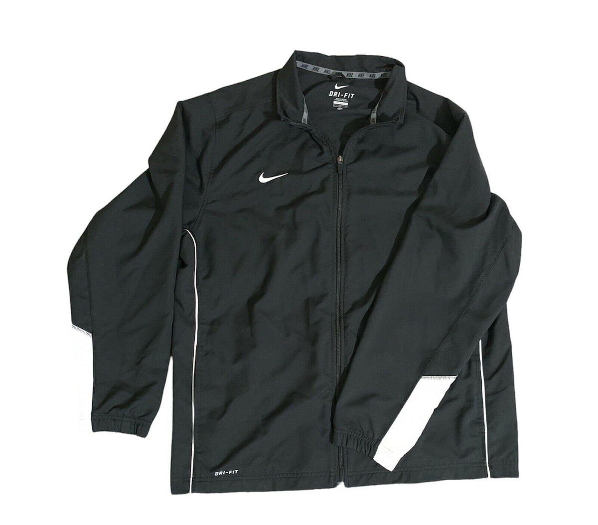 Nike Dri Fit Jacket Full Zip Mens Size XL Black White Color