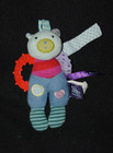 Peluche doudou chat ours MOULIN ROTY les jolis pas beaux grelot attache TTBE