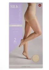Silk Impressions Pantyhose-2 Pack-2XL-Beige/20 Denier-High Waisted, NIB