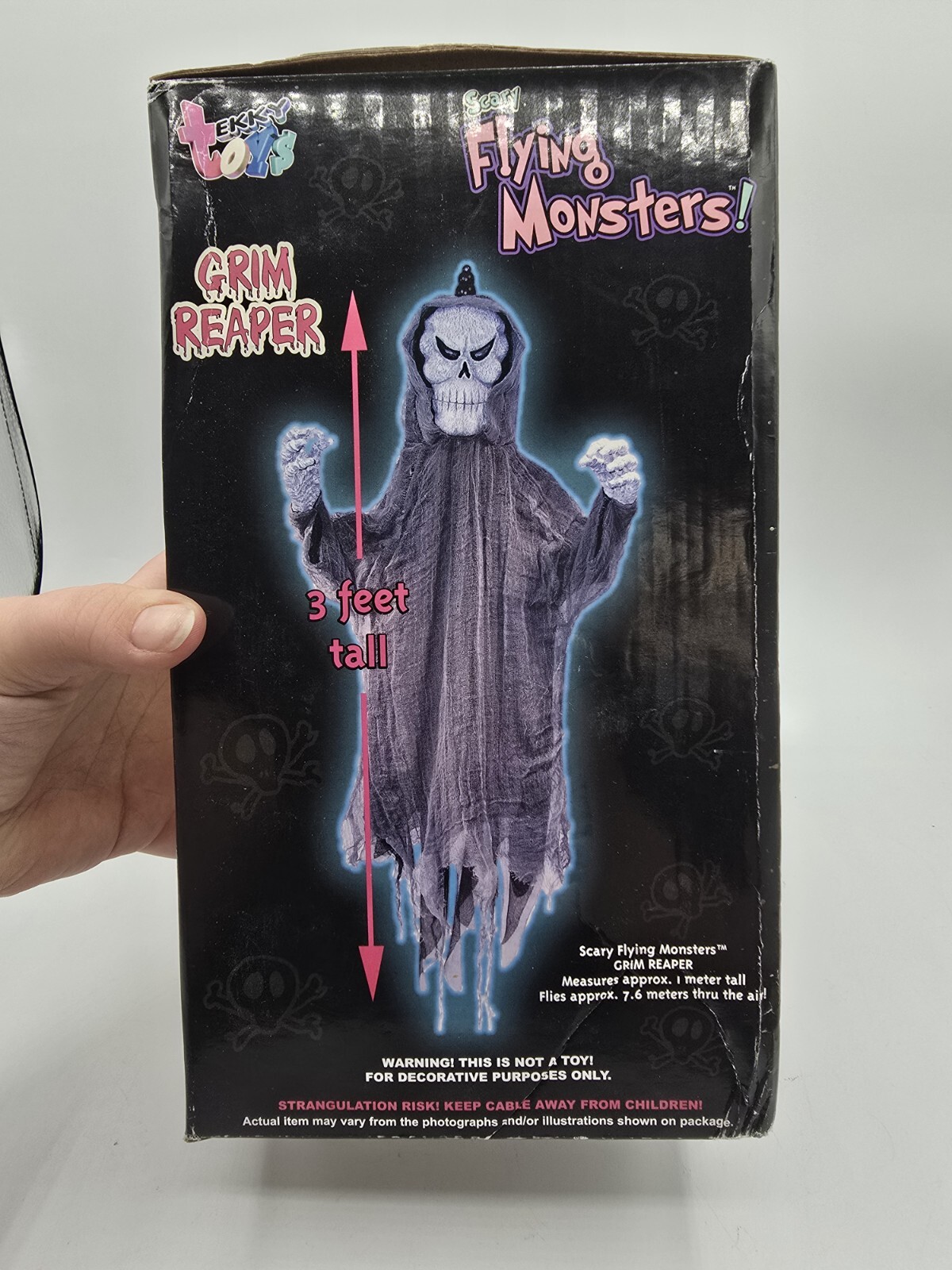 Vintage 2004 Tekky Toys Halloween Flying Monster 3 FT Tall Grim Reaper