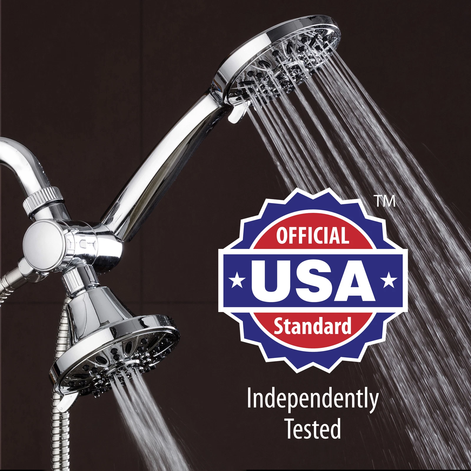 AquaDance High Pressure Multi-Setting 3-Way Shower Head Combo