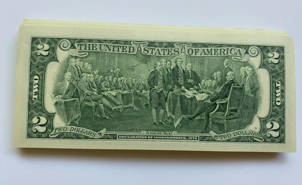 US 2009 Two Dollar Banknotes $2 Bill Uncirculated Consecutive UNC - Image 2 of 2