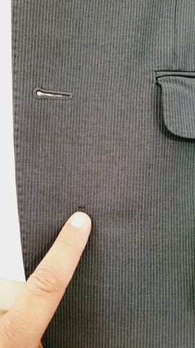 Liste Rouge France bespoke PARIS Mens Charcoal Gray Pin Stripe WOOL Jacket 38 - Imagen 5 de 12