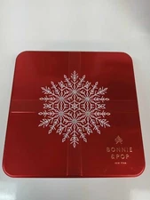 Bonnie and Pop Snowflake Holiday Tin red silver white open tin only 2024