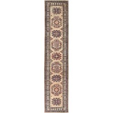 3' x 13'6" Brown Hand Knotted Afghan Super Kazak Soft Wool Runner Rug R82911