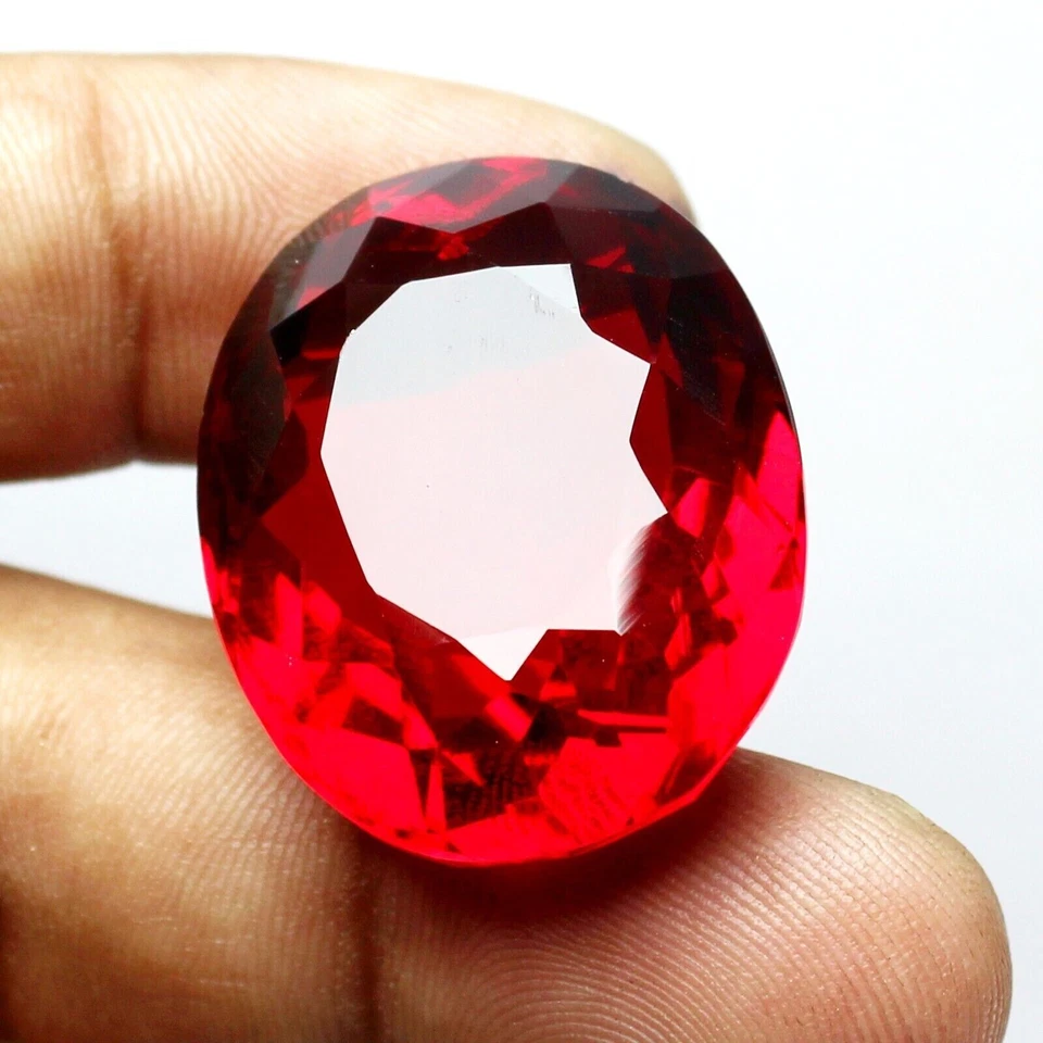 Large 101.8 Ct. Mozambique Blood Red Ruby Oval Cut Loose Gemstone Gift for Women - Image 4 of 4
