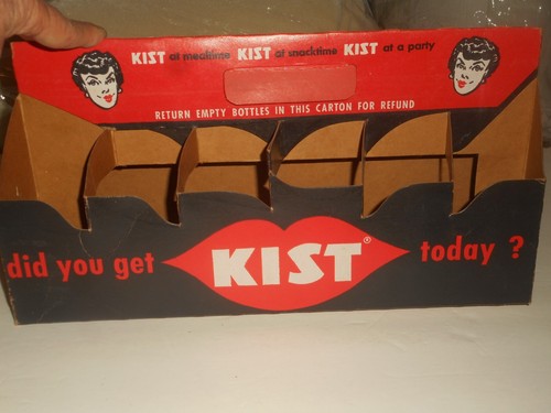 Vintage 1950s KIST Soda Cardboard 12 Pack Bottle Carrier ATLANTA PAPER Co. - Picture 5 of 24