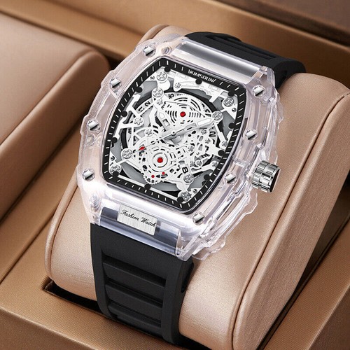 Quartz Transparent Luminous Waterproof Watch Men's Watch Fashion Wristwatch - Picture 5 of 19