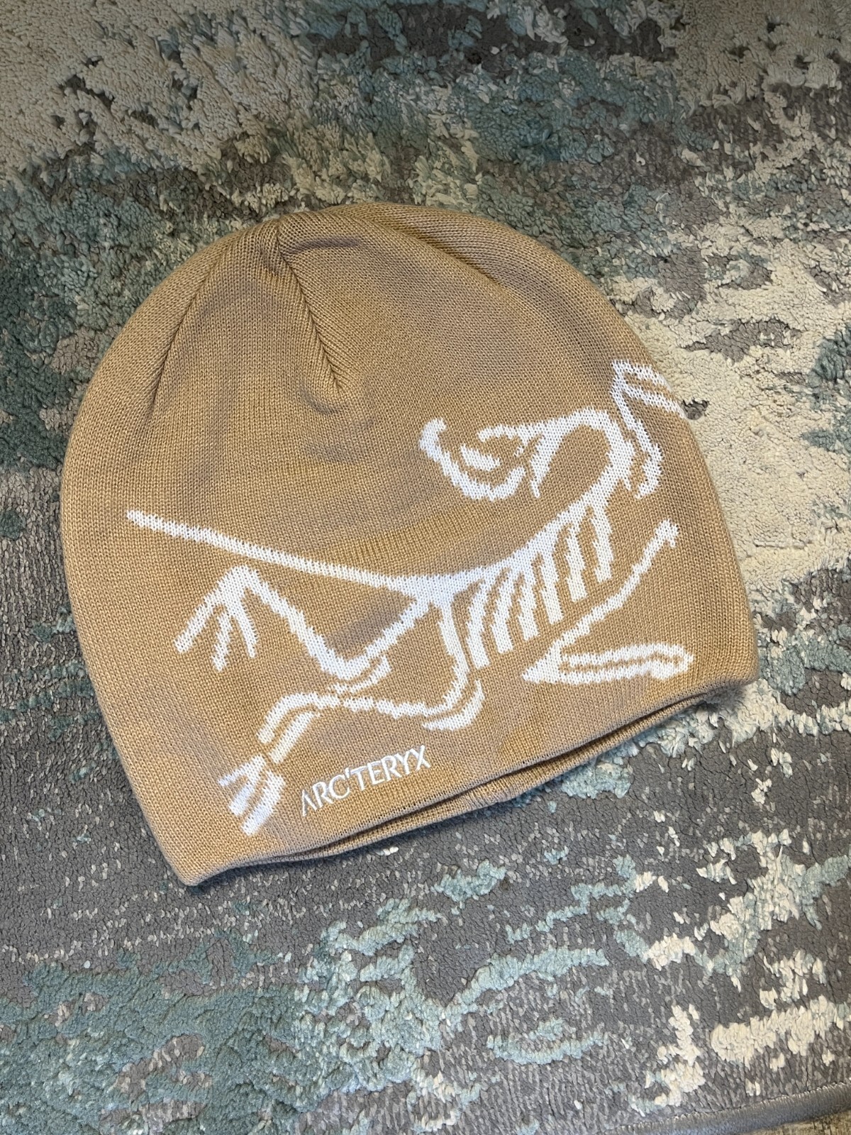 ARC'TERYX Cappello vintage Arc’teryx Fernie Toque marrone berretto – logo dinosauro maglia Y2K outdoor