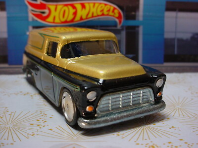 2011 Hot Wheels Garage '55 CHEVY PANEL ☆gold/black; real riders