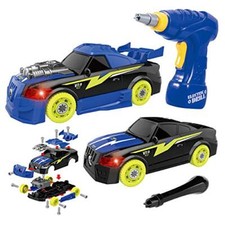 Maxxrace DIY Take Apart Toy Racing Car, 2 in 1 Build Your Own Car Construction