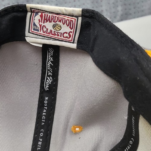 LA Lakers NBA Madera Dura Clásica Mitchell & Ness 100% Lana Snap Back Gorra Gris - Imagen 8 de 10