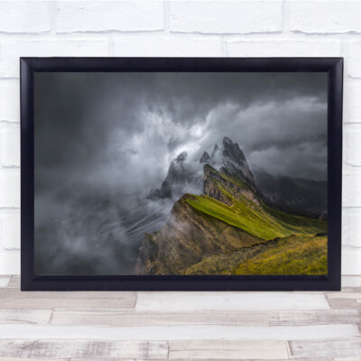 Landschaft Bergkette Ridge Top Gipfel Gipfel Wolken Himmel Sloud Wandkunstdruck