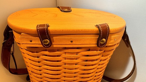 LONGABERGER Country Collection Large Saddlebrook Purse Basket Leather Excellent - Picture 5 of 10