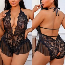 Plus Size Costume Women Underwear Bodysuit Babydoll Dress Sexy Lingerie XL-4XL