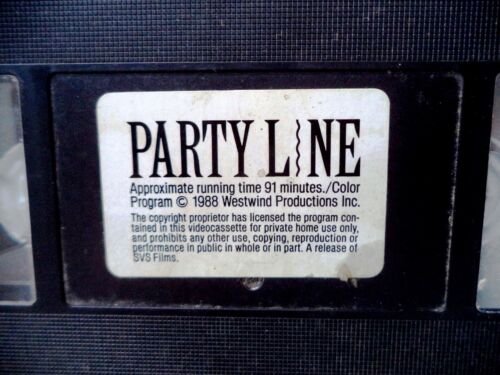 PARTY LINE (VHS 1988) Richard Hatch, Shawn Weatherly, Greta Blackburn, SLASHER - Imagen 2 de 4