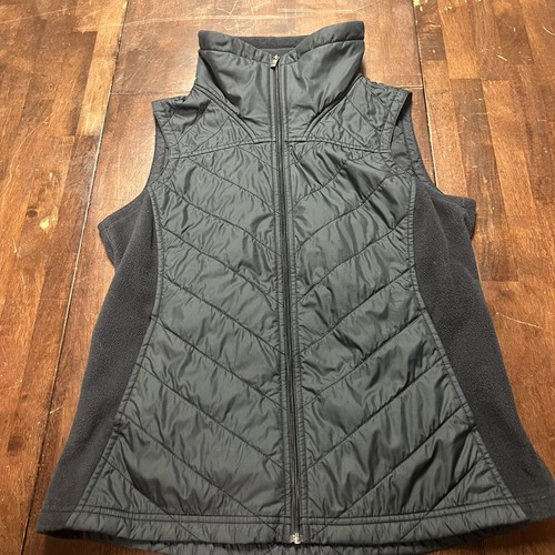 Columbia Women’s Medium Vest Jacket Full Zip Sleeveless Mock Neck Pockets Black - Picture 2 of 9