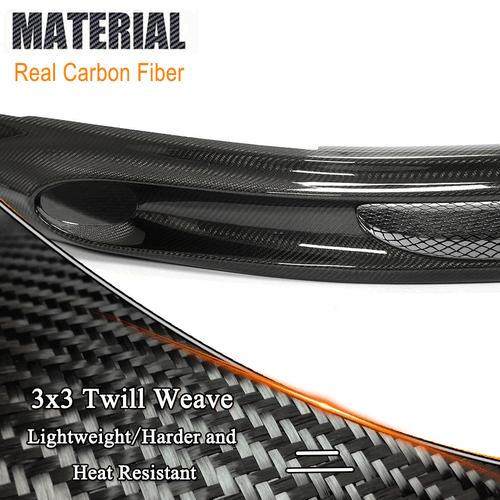 For Porsche Macan SUV 2022-2023 Real Carbon Fiber Front Bumper Lip Chin Spoiler - Picture 7 of 10