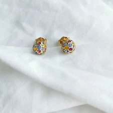 Kate Spade On The Ball Multi Color Gold Sphere Stud Earrings