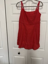Old Navy dress medium Red Eyelet originally 39.99 Cotton Lined Pockets