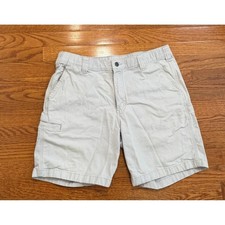 Carhartt Rugged Flex Work Shorts Mens 34 Relaxed Fit Gray Canvas Elastic Waist