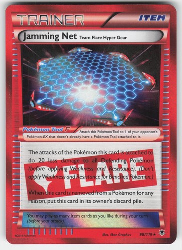 Jamming Net Team Flare Hyper Gear 98/119 Holo Rare Phantom Forces Pokemon LP