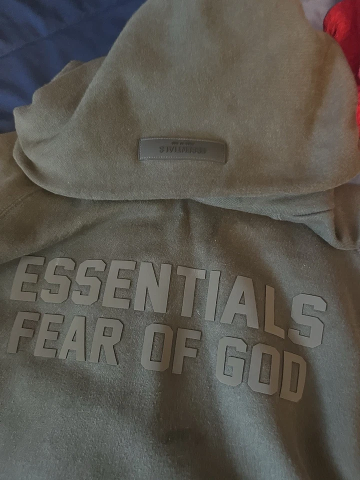 Essentials Men's Hoodie Fear of Gods Small Color Green - Image 3 of 4
