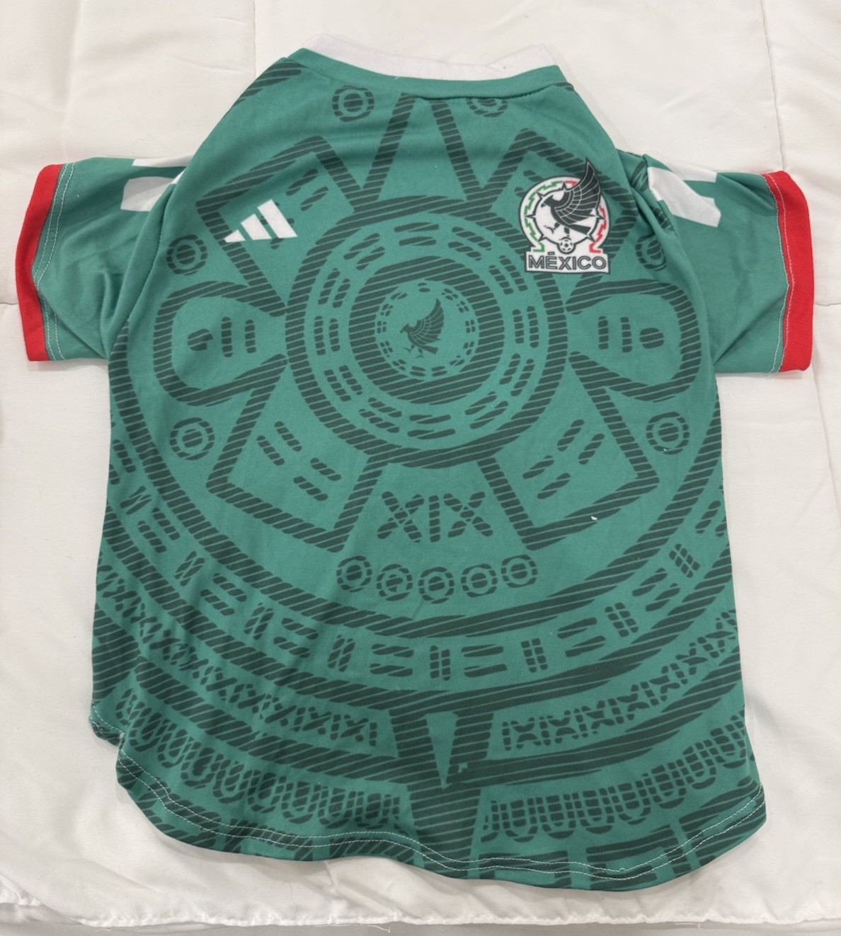 Mexico Soccer Dog Jersey Size 5 Medium Green Home Shirt