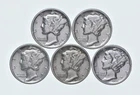 High Grade Lot 1939 1937 1939 1939 1936 Mercury Dime Collection *774