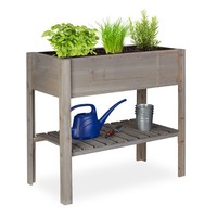 Hochbeet Holz Pflanzkasten Grau KräUteranbaukasten Blumenkasten FüR Balkon