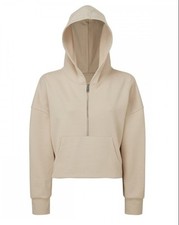 TriDri Women's 1/2 zip Waist Lgth Oversized hoodie 4xl Nude Colour Hoody BNWT