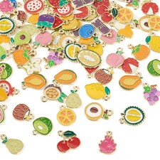 112Pcs Enamel Fruit Charms for Jewelry Making, 28 Styles