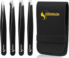 4 Pcs Professional Tweezers for Women Facial Hair Stainless Steel Eyebrow Precis