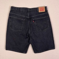 Vintage Levis 505 Regular Jean Shorts Mens 38x9" Charcoal Black Denim Grunge Y2K