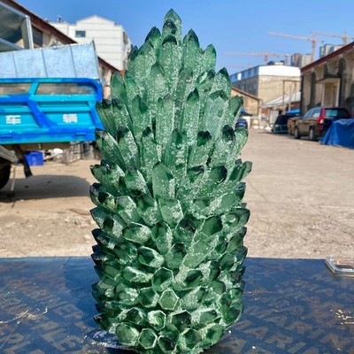 27LB Newly Discovered GREEN Phantom Quartz Crystal Cluster Mineral Sample