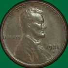 1925-S Lincoln Wheat Cent Almost Uncirculated AU Coin, Weak Strike Error #42015