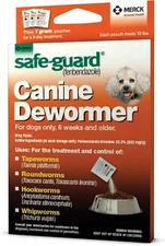 Safe-Guard Canine Dewormer For Dogs up to 10lbs(3 doses) 1 gram *EXP 11/2025*