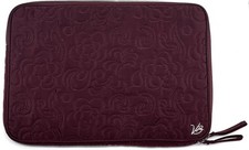 Vera Bradley Quilted Padded Laptop Sleeve Floral Inside Zipper Purple 17" X 12"