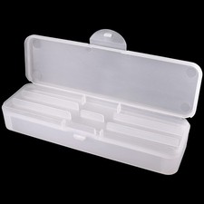 Double-Layer Storage Case for Nail Art Pens, Brushes, and Tools - Frosted White