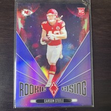 2024 Panini Phoenix Carson Steele RR-CSE RC ROOKIE RISING Chiefs Purple Prizm