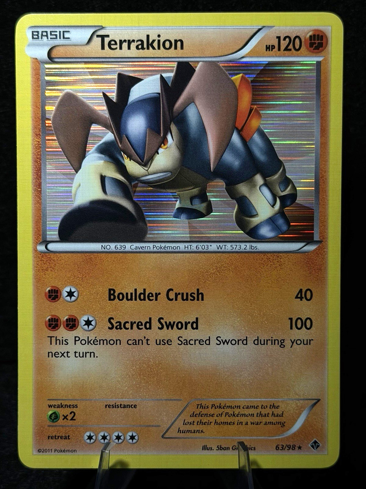 Pokemon TCG Terrakion 63/98 Emerging Powers Holo NM