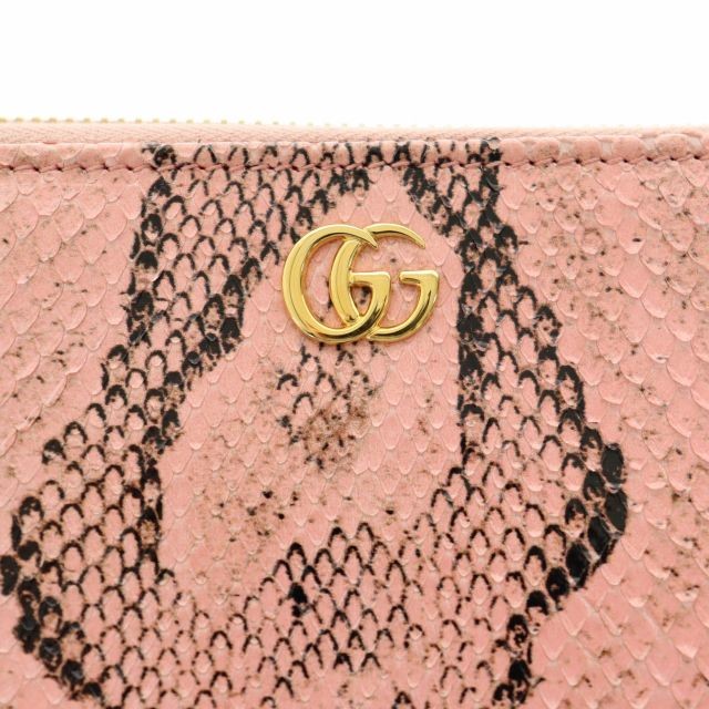 Y1224 GUCCI GG Marmont Double G Python Zip Around… - image 3