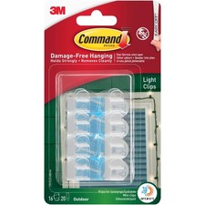  Command Outdoor Decorating Clear Light 16 Clips And 20 Sticky Strips