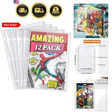Bolsas de cómics, fundas de carpeta para cómics, paquete de 12 bolsas protectoras de cómics