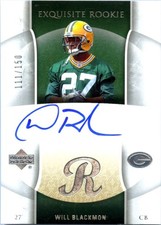 WILL BLACKMON RC 2006 UPPER DECK EXQUISITE ROOKIE ON CARD AUTO SP 111/150. rookie card picture