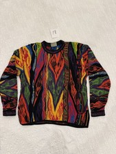 COOGI Vintage 3D Knit Sweater multicolor SIZE XL 100 wool fashion 90s