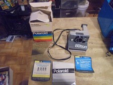 Polaroid Land Camera The Button Instant Photography Vintage 80s With Strap Box