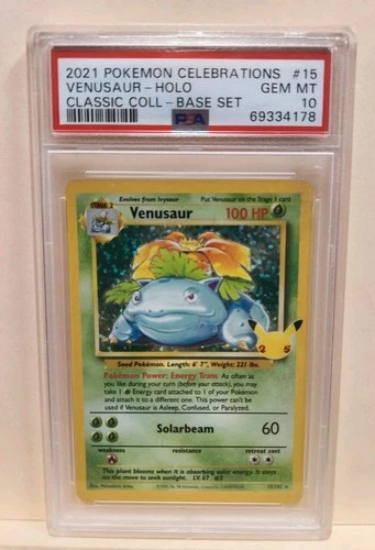 VENUSAUR 2021 POKÉMON TCG CELEBRATIONS 25TH ANNIVERSARY HOLO CLASSIC #15 PSA 10
