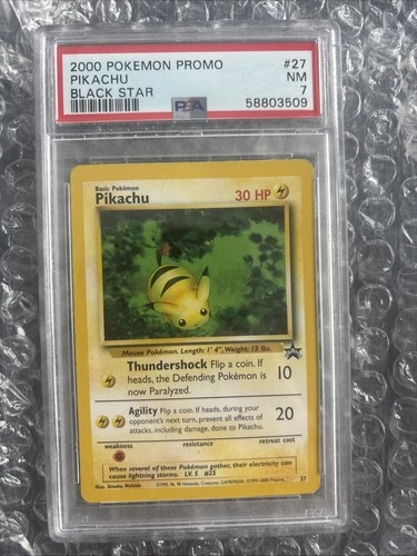 2000	Pokemon Black Star Promo	Pikachu #27	PSA 	7